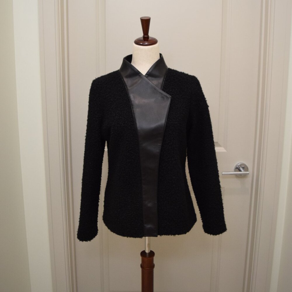 Hilton Hollis - Black Boucle and Leather Jacket - M